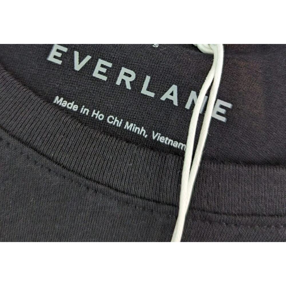 Everlane T Shirt Womens Black Crewneck Box Cut Tee The Organic Cotton - Picture 3 of 9